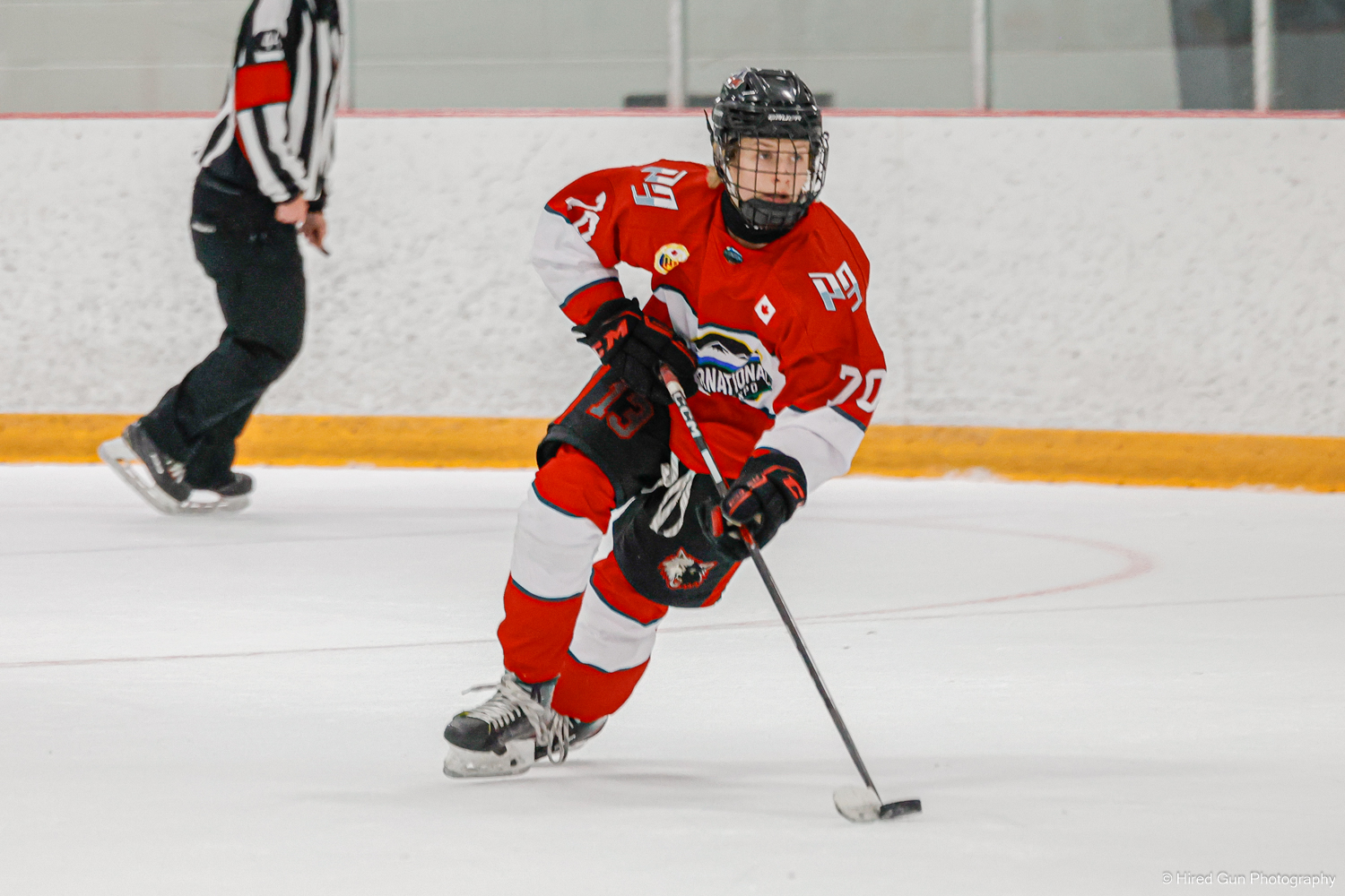 International Expo game action on the ice